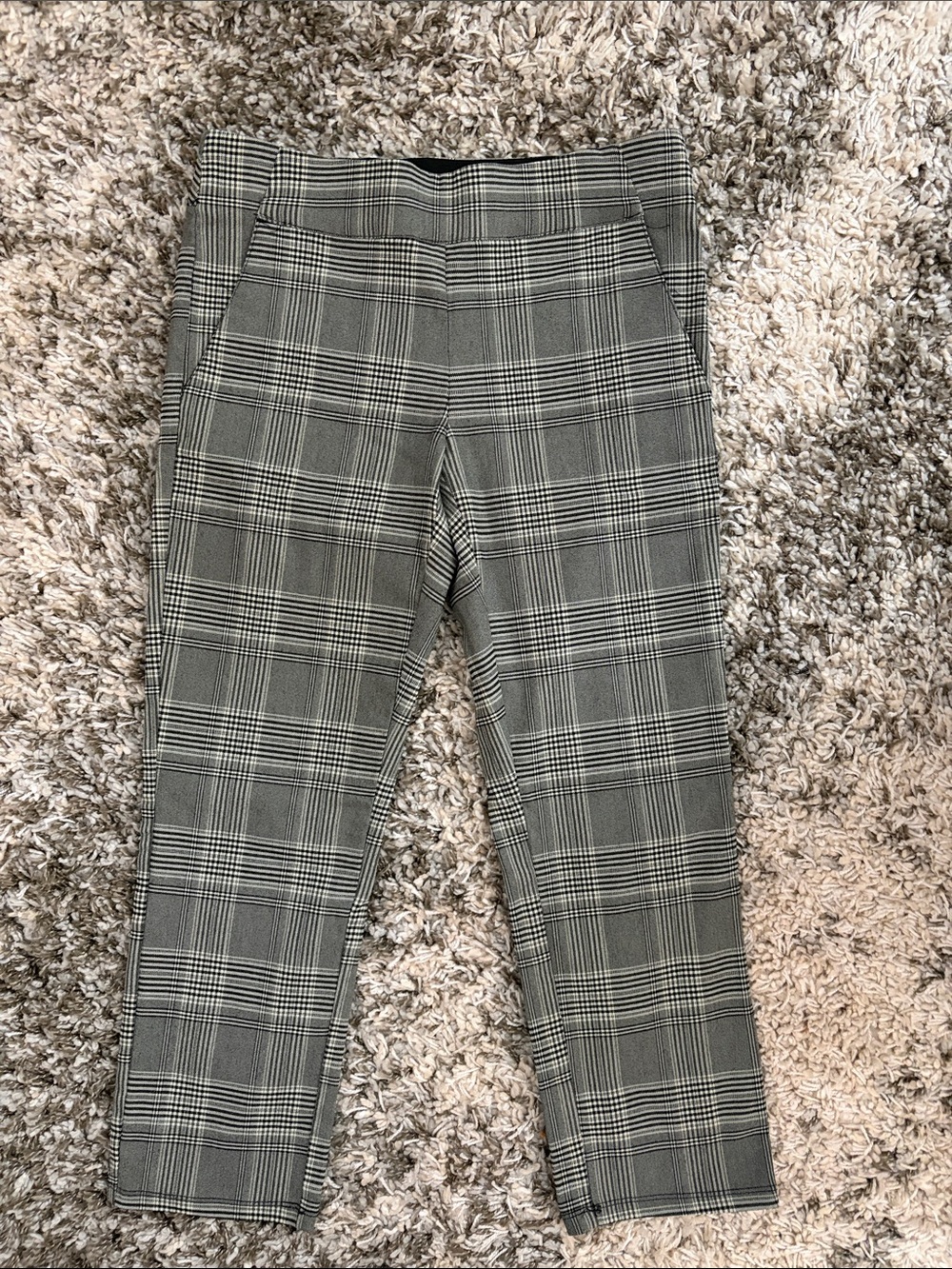 Simply Vera Vera Wang Women’s Plaid Pull-On Pants - Black & White size Small